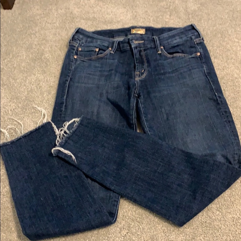 MOTHER - frayed cropped jean